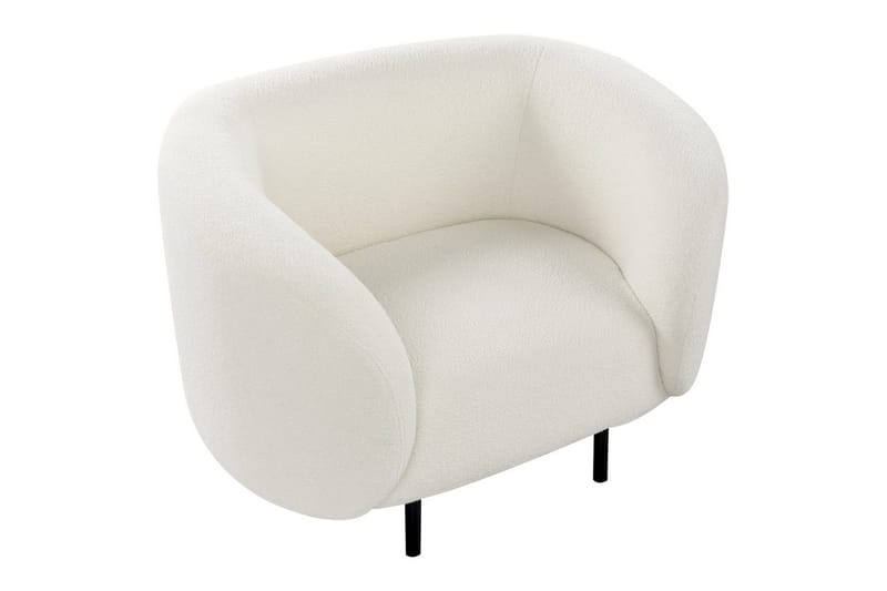 Fåtölj Loen - Vit, Svart/Bouclé - Möbler - Fåtölj & stolar - Fåtölj