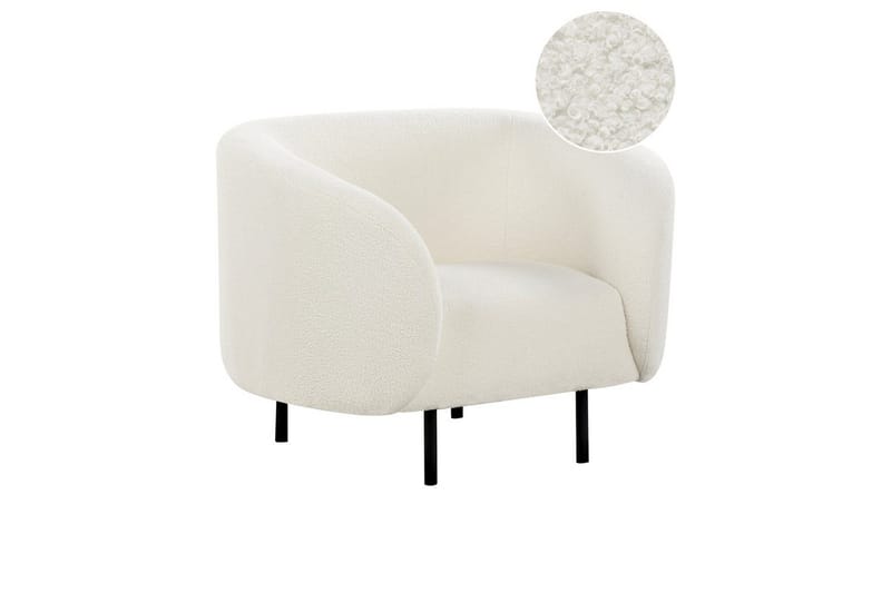 Fåtölj Loen, Vit, Svart/Bouclé