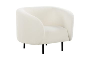 Fåtölj Loen - Vit, Svart/Bouclé - Möbler - Fåtölj & stolar - Fåtölj