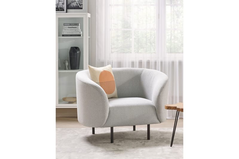 Fåtölj Loen - Vit, Svart/Polyester - Möbler - Fåtölj & stolar - Fåtölj