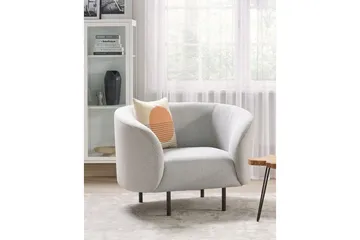 Fåtölj Loen - Vit, Svart/Polyester - Möbler - Fåtölj & stolar - Fåtölj