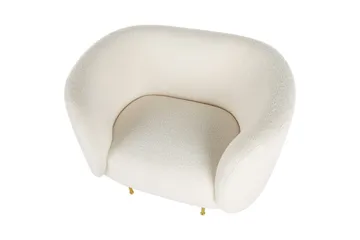 Fåtölj Loen - Vitt, guld/Bouclé - Möbler - Fåtölj & stolar - Fåtölj