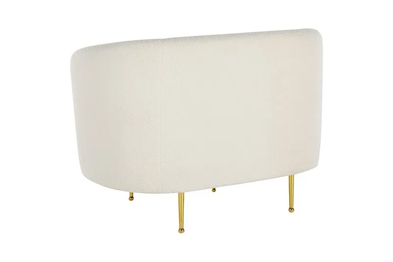 Fåtölj Loen - Vitt, guld/Bouclé - Möbler - Fåtölj & stolar - Fåtölj