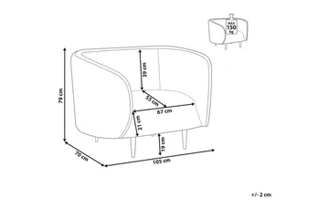 Fåtölj Loen - Vitt, guld/Bouclé - Möbler - Fåtölj & stolar - Fåtölj