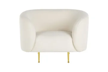 Fåtölj Loen - Vitt, guld/Bouclé - Möbler - Fåtölj & stolar - Fåtölj