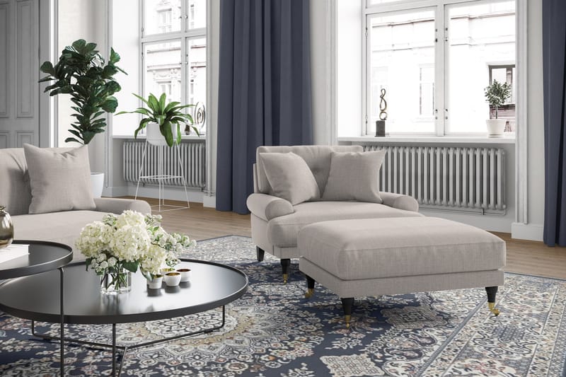 Loveseat Webber - Beige|Krom - Möbler - Fåtölj & stolar - Fåtölj
