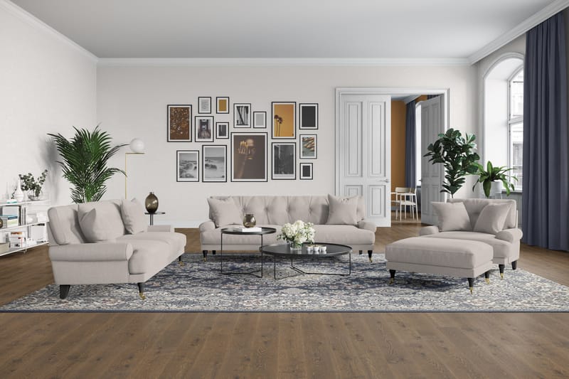 Loveseat Webber - Beige|Mässing - Möbler - Fåtölj & stolar - Fåtölj