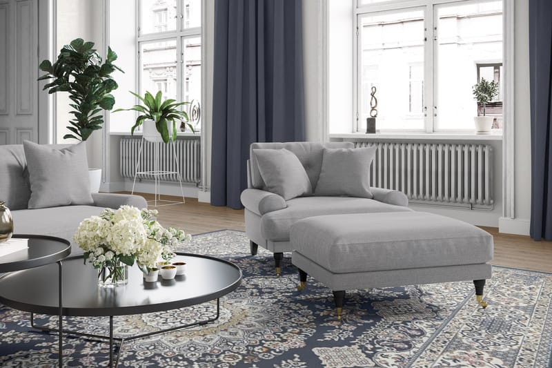 Loveseat Webber - Ljusgrå|Krom - Möbler - Fåtölj & stolar - Fåtölj