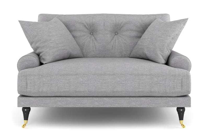Loveseat Webber - Ljusgrå|Mässing - Möbler - Fåtölj & stolar - Fåtölj