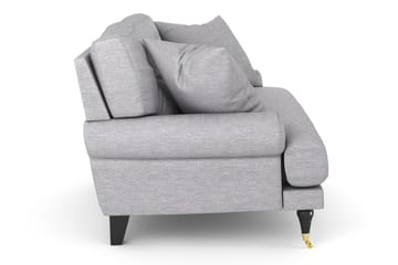 Loveseat Webber - Ljusgrå|Mässing - Möbler - Fåtölj & stolar - Fåtölj