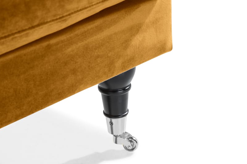 Loveseat Webber Sammet - Amber|Krom - Möbler - Fåtölj & stolar - Fåtölj - Sammetsfåtölj