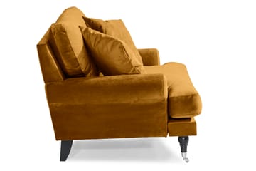 Loveseat Webber Sammet - Amber|Krom - Möbler - Fåtölj & stolar - Fåtölj - Sammetsfåtölj