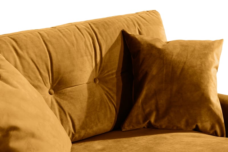 Loveseat Webber Sammet - Amber|Krom - Möbler - Fåtölj & stolar - Fåtölj - Sammetsfåtölj