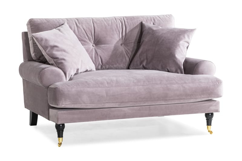 Loveseat Webber Sammet - Lila|Mässing - Möbler - Fåtölj & stolar - Fåtölj