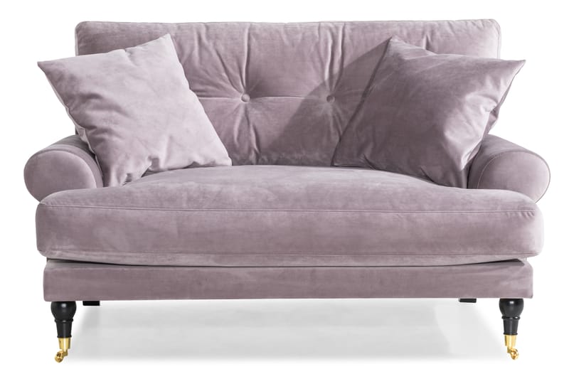 Loveseat Webber Sammet - Lila|Mässing - Möbler - Fåtölj & stolar - Fåtölj