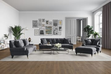 Loveseat Webber Sammet - Mörkgrå|Mässing - Möbler - Fåtölj & stolar - Fåtölj - Sammetsfåtölj