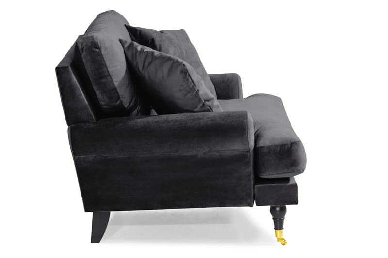 Loveseat Webber Sammet - Mörkgrå|Mässing - Möbler - Fåtölj & stolar - Fåtölj - Sammetsfåtölj
