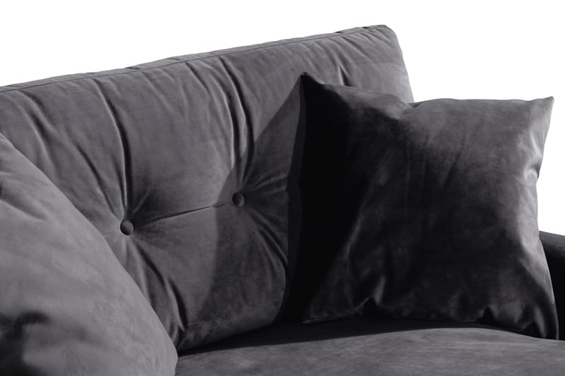 Loveseat Webber Sammet - Mörkgrå|Mässing - Möbler - Fåtölj & stolar - Fåtölj - Sammetsfåtölj