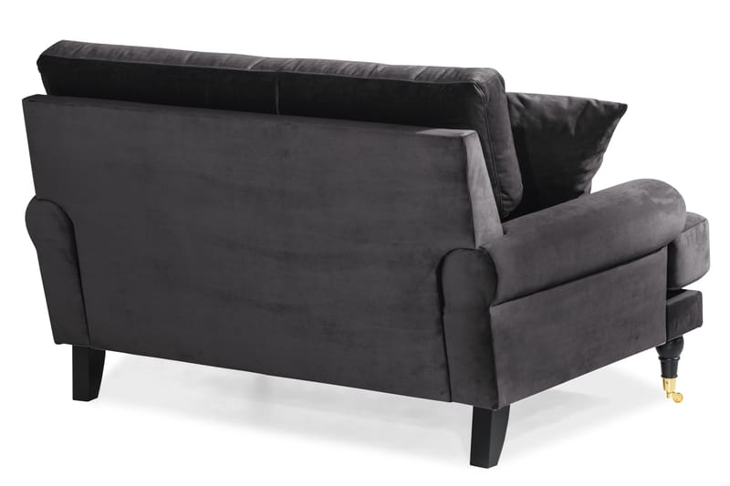 Loveseat Webber Sammet - Mörkgrå|Mässing - Möbler - Fåtölj & stolar - Fåtölj - Sammetsfåtölj