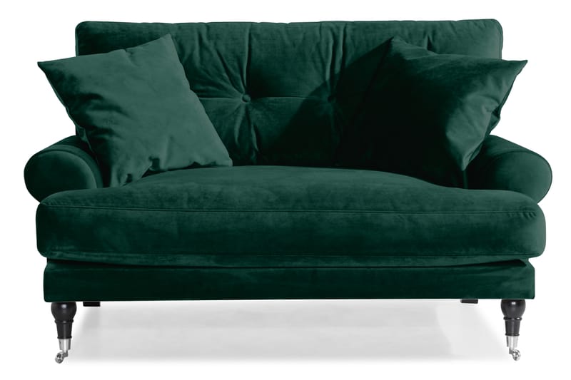 Loveseat Webber Sammet - Mörkgrön|Krom - Möbler - Fåtölj & stolar - Fåtölj - Sammetsfåtölj