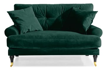 Loveseat Webber Sammet - Mörkgrön|Mässing - Möbler - Fåtölj & stolar - Fåtölj - Sammetsfåtölj