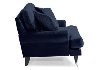 Loveseat Webber Sammet - Midnattsblå|Krom - Möbler - Fåtölj & stolar - Fåtölj