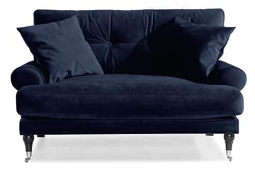 Loveseat Webber Sammet - Midnattsblå|Krom - Möbler - Fåtölj & stolar - Fåtölj