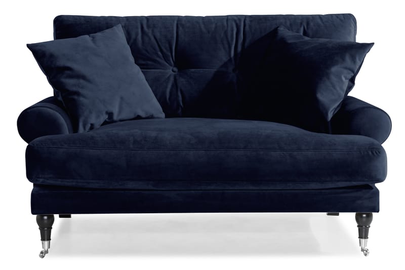 Loveseat Webber Sammet - Midnattsblå|Krom - Möbler - Fåtölj & stolar - Fåtölj