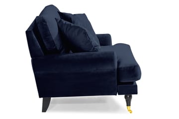 Loveseat Webber Sammet - Midnattsblå|Mässing - Möbler - Fåtölj & stolar - Fåtölj
