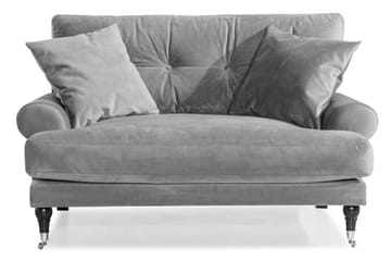 Loveseat Webber Sammet - Silvergrå|Krom - Möbler - Fåtölj & stolar - Fåtölj - Sammetsfåtölj
