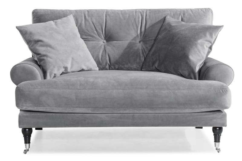 Loveseat Webber Sammet - Silvergrå|Krom - Möbler - Fåtölj & stolar - Fåtölj - Sammetsfåtölj