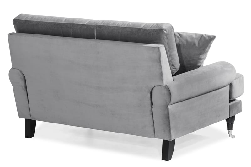 Loveseat Webber Sammet - Silvergrå|Krom - Möbler - Fåtölj & stolar - Fåtölj - Sammetsfåtölj