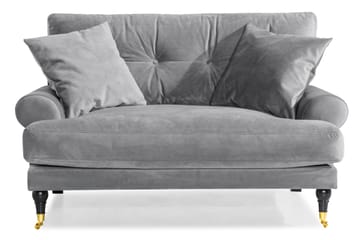 Loveseat Webber Sammet - Silvergrå|Mässing - Möbler - Fåtölj & stolar - Fåtölj - Sammetsfåtölj