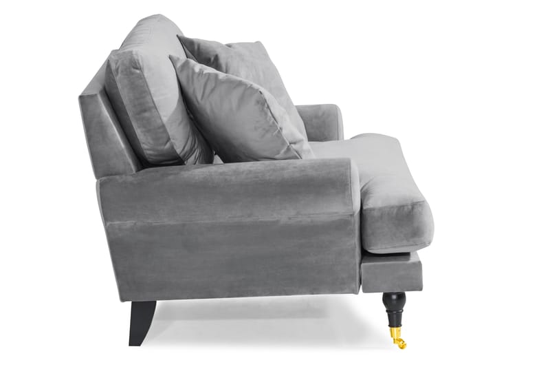 Loveseat Webber Sammet - Silvergrå|Mässing - Möbler - Fåtölj & stolar - Fåtölj - Sammetsfåtölj