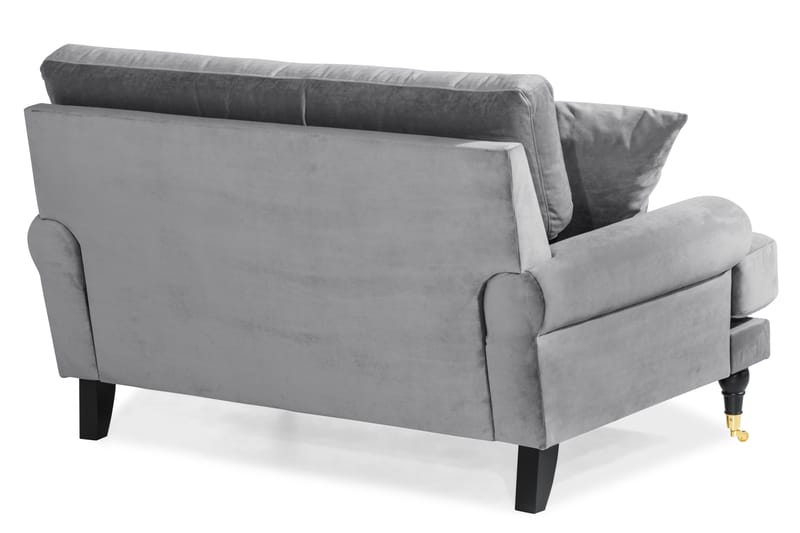 Loveseat Webber Sammet - Silvergrå|Mässing - Möbler - Fåtölj & stolar - Fåtölj - Sammetsfåtölj