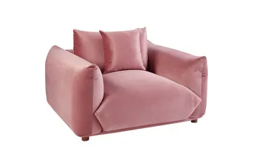 Fåtölj Luvos - Rosa, mörkt trä - Möbler - Fåtölj & stolar - Fåtölj