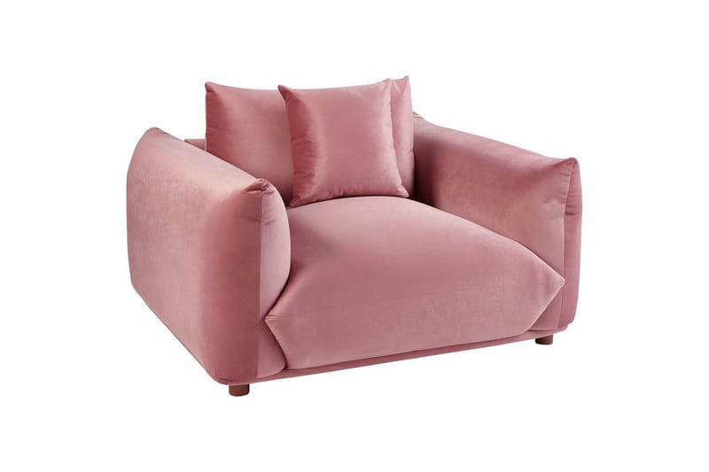 Fåtölj Luvos - Rosa, mörkt trä - Möbler - Fåtölj & stolar - Fåtölj