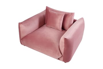 Fåtölj Luvos - Rosa, mörkt trä - Möbler - Fåtölj & stolar - Fåtölj