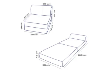 Magaria Bäddfåtölj - Blå - Möbler - Fåtölj & stolar - Fåtölj - Bäddfåtölj