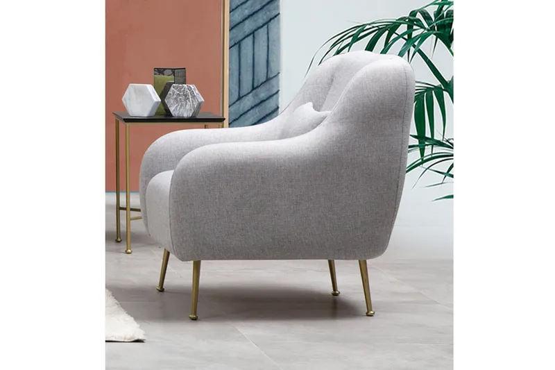 Makiylah Fåtölj med Armstöd - Grå - Möbler - Fåtölj & stolar - Fåtölj