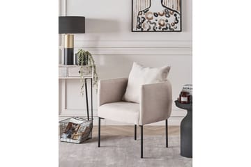 Fåtölj Malmos - Ljusbeige, svart - Möbler - Fåtölj & stolar - Fåtölj