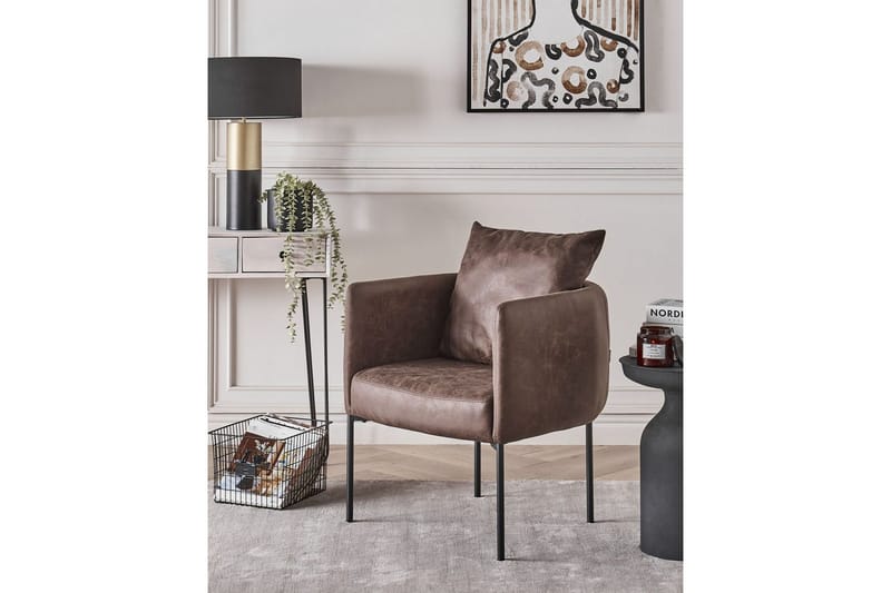 Fåtölj Malmos - Mörkbrun, Svart - Möbler - Fåtölj & stolar - Fåtölj