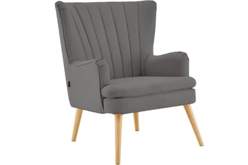 Marilee Loungefåtölj med Fotpall - Tyg/Antracit - Möbler - Fåtölj & stolar - Fåtölj