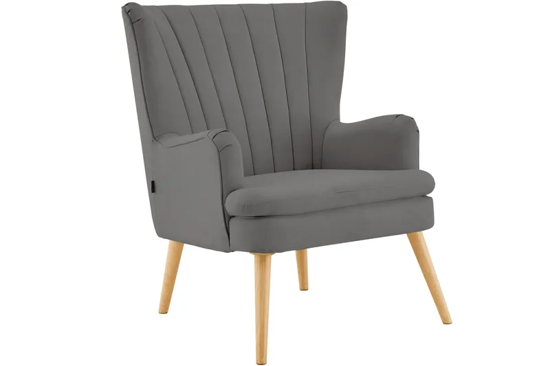 Marilee Loungefåtölj med Fotpall - Tyg/Antracit - Möbler - Fåtölj & stolar - Fåtölj