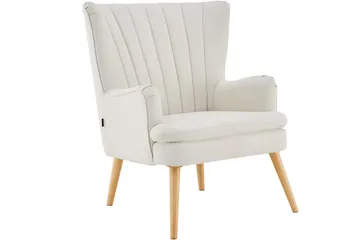 Marilee Loungefåtölj med Fotpall - Tyg/Krämvit - Möbler - Fåtölj & stolar - Fåtölj