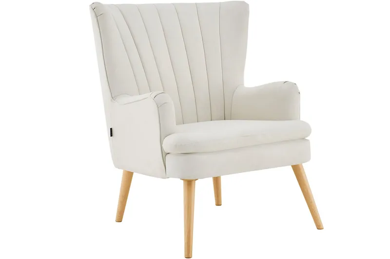 Marilee Loungefåtölj med Fotpall - Tyg/Krämvit - Möbler - Fåtölj & stolar - Fåtölj