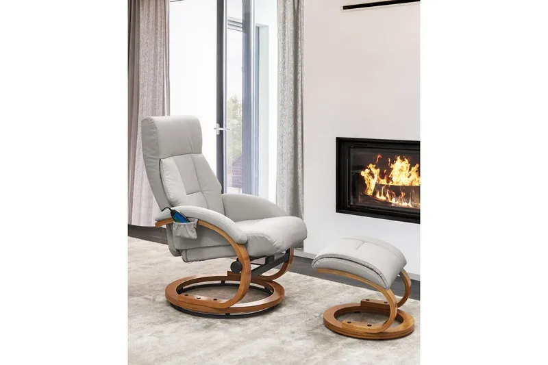 Massagestol Force - Grå, ljust trä - Möbler - Fåtölj & stolar - Fåtölj - Massagestol & massagefåtölj