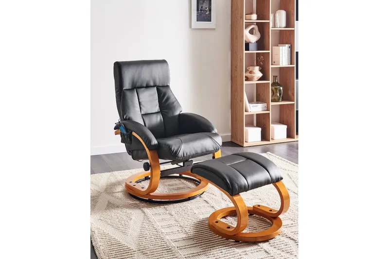 Massagestol Force - Svart, ljust trä - Möbler - Fåtölj & stolar - Fåtölj - Massagestol & massagefåtölj