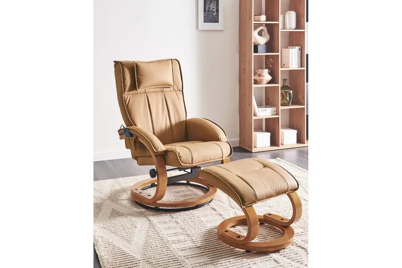 Massagestol Majestic - Brunt, ljust trä - Möbler - Fåtölj & stolar - Fåtölj - Massagestol & massagefåtölj