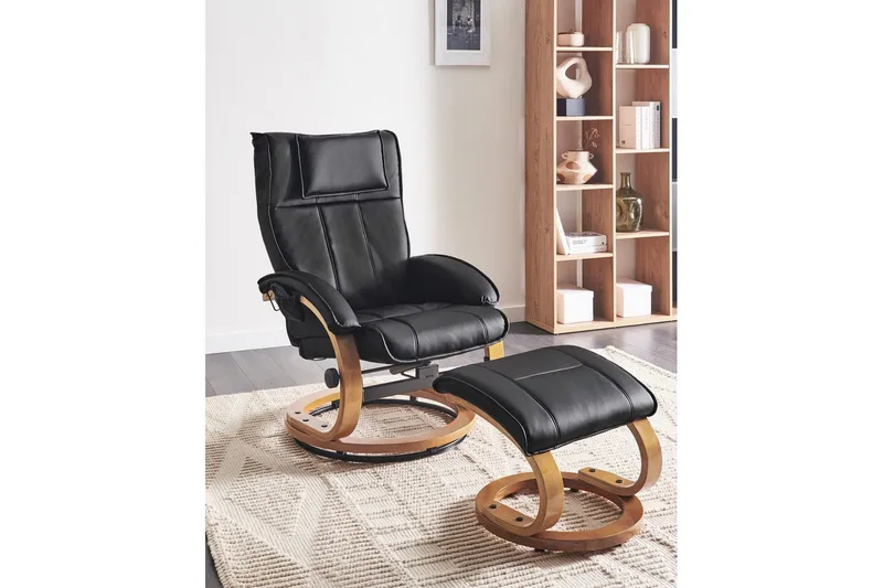 Massagestol Majestic - Svart, ljust trä - Möbler - Fåtölj & stolar - Fåtölj - Massagestol & massagefåtölj